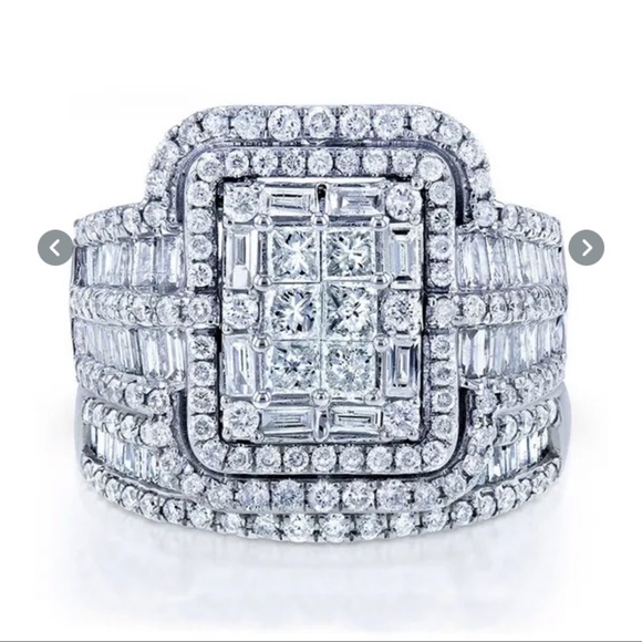 🌞💎💍2 PC CZ SILVER WEDDING RING SET ITS BEAUTIFUL-FASHION JEWELRY - Picture 3 of 15
